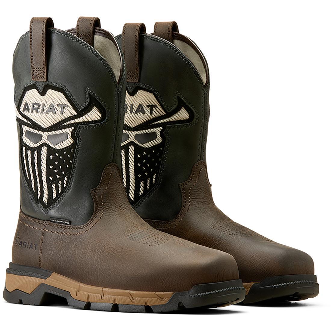 Rebar Flex VentTEK Incognito Composite Toe Western Work Boot - Durable & Comfortable for Construction, Ranch Work & Outdoor Labor - Iron Coffee Brown