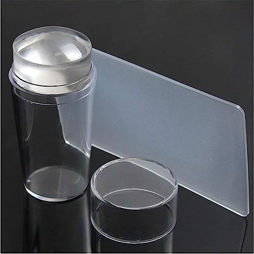 ARAA PAVA Soft Silicone Jelly Nail Stamper & Scraper Set - Professional Nail Art Tool Kit with Lid & Large Scraper for DIY Nail Stamping Plates - Perfect for Salon, Home Manicure & Nail Art Enthusiasts (1 Pack)