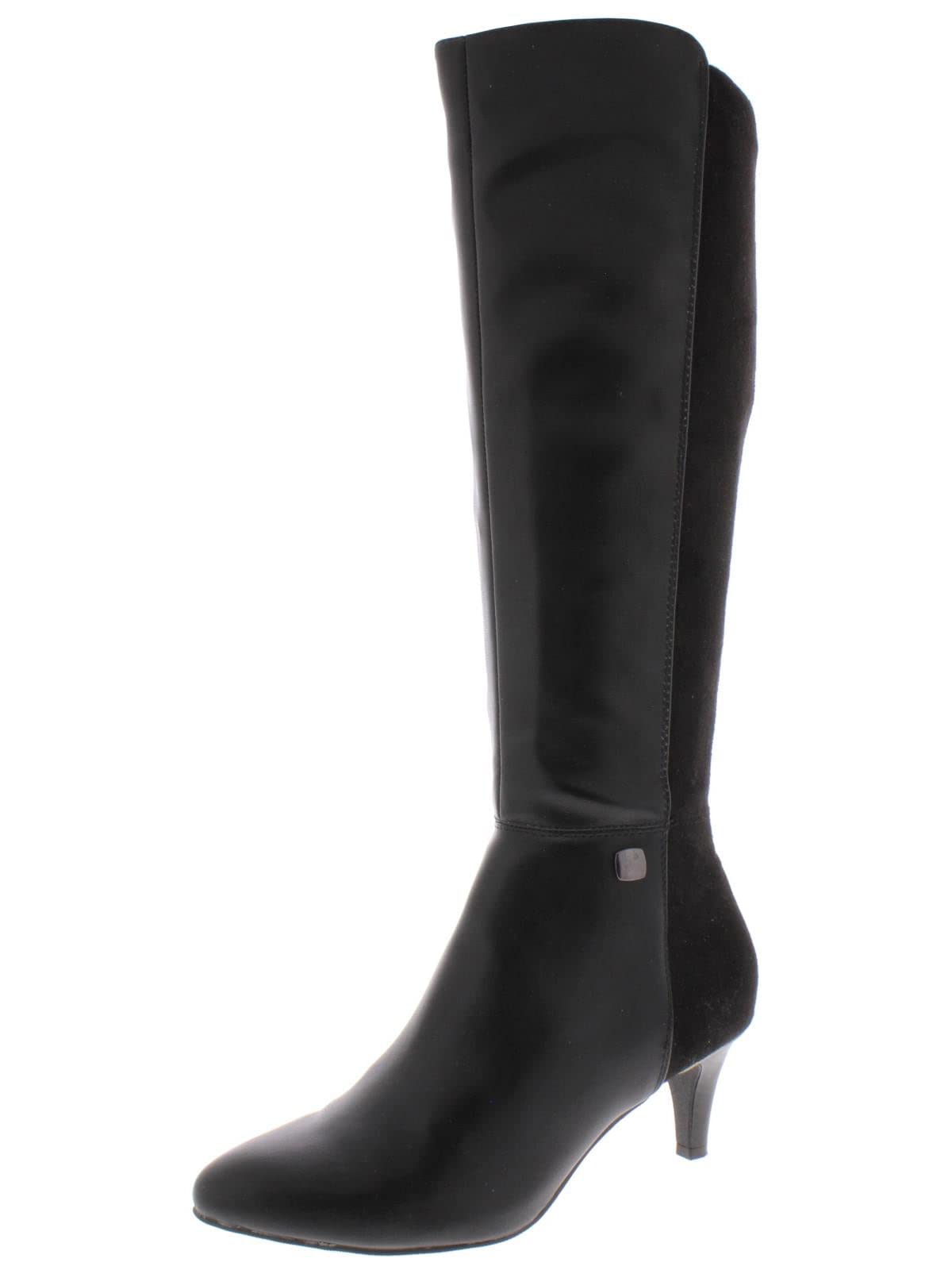 Alfani Women's Hakuu Faux Leather Knee-High Boots Wide Calf - Comfortable & Stylish Winter Boots for Casual Outfits, Office Wear & Date Nights