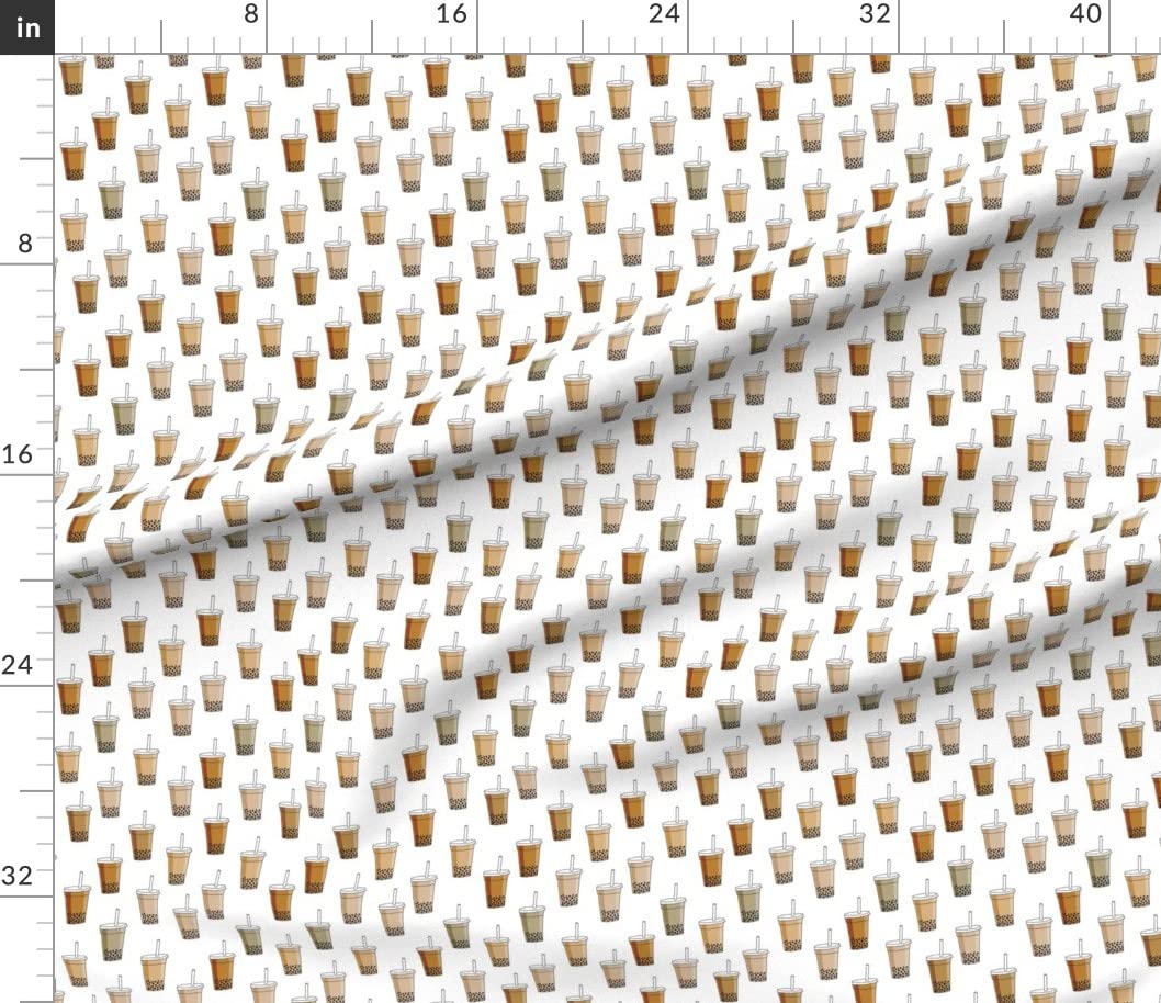 Bubble Tea & Matcha Sweets Printed Cotton Poplin Fabric by The Yard - Perfect for Sewing, Quilting, Dresses & DIY Crafts | Spoonflower Fabric for Coffee, Drink & Junk Food Lovers