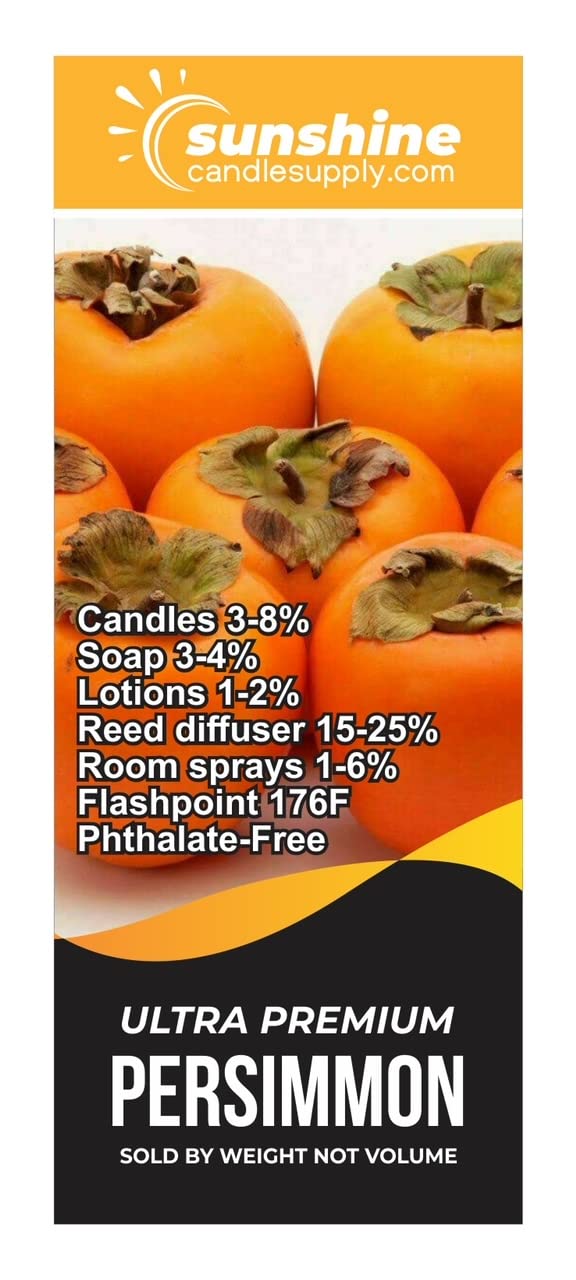 Premium Persimmon Fragrance Oil for Candles, Soap, Lotions & Body Care - Long-Lasting Scent for Home, Spa & DIY Crafting