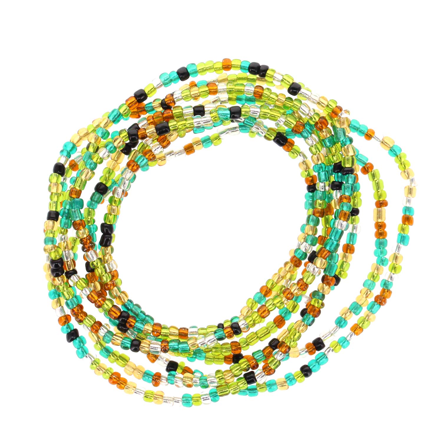 Colorful Stretchy African Waist Beads Body Chain Jewelry for Women - Perfect for Belly Dance, Festival Wear & Body Positivity