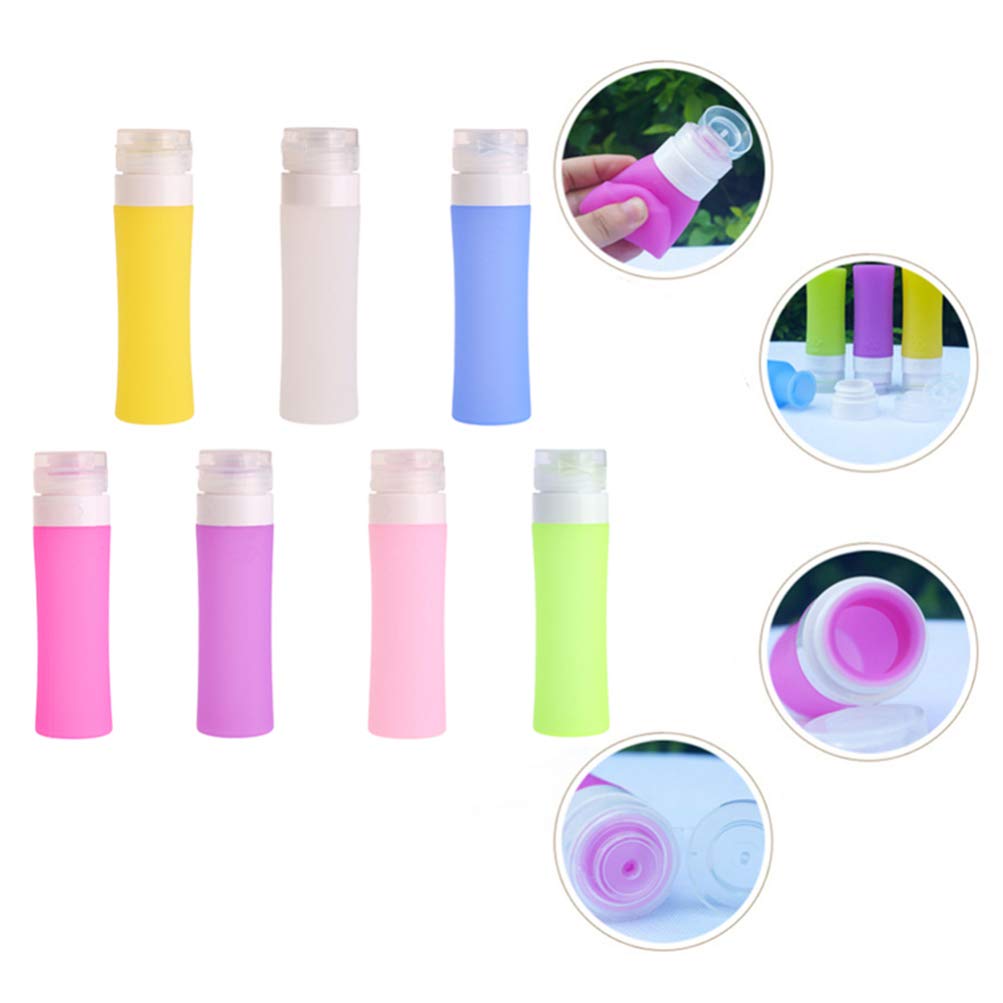 DECHOUS Silicone Travel Bottles for Toiletries - Leak Proof Squeezable Liquid Containers for Shampoo, Lotion & Cosmetics - Perfect for Airplane Carry On, Gym Bag & Vacation Essentials