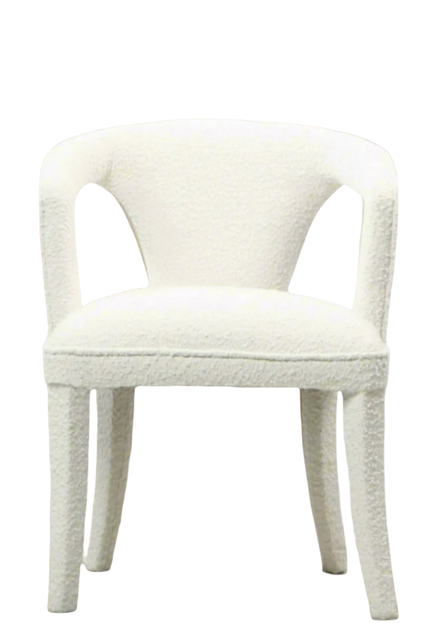 Swift Boucle Dining Armchair - White Velvet Upholstered Chair for Kitchen, Dining Room & Office - Modern Comfortable Seating for Home Decor