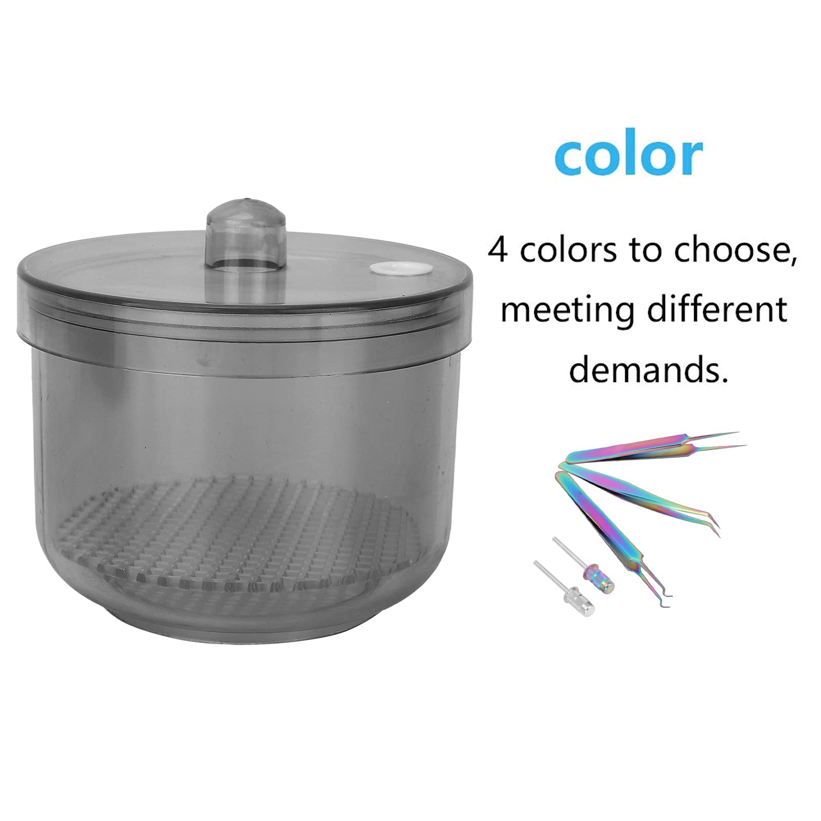 Portable Nail Art Dust Collector Box - Manicure Tools Cleaning Case with Sterilizer Function, Grey Nail Accessories Organizer for Salon & Home Nail Care