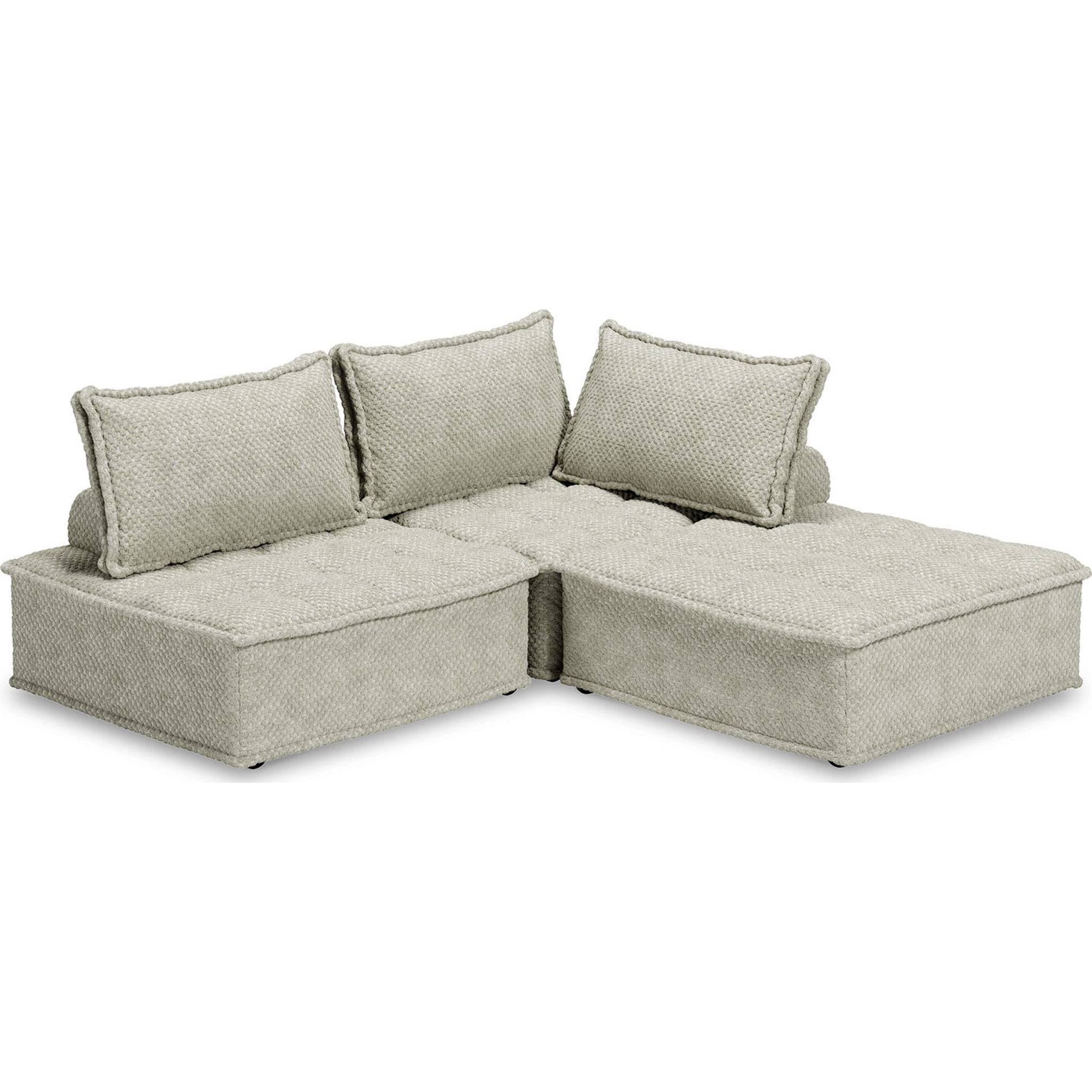 3-Piece Modular Sectional Sofa Set - Modern L-Shaped Couch for Living Room, Home Theater & Office - Soft Fabric Upholstery, Easy Assembly, Space-Saving Design