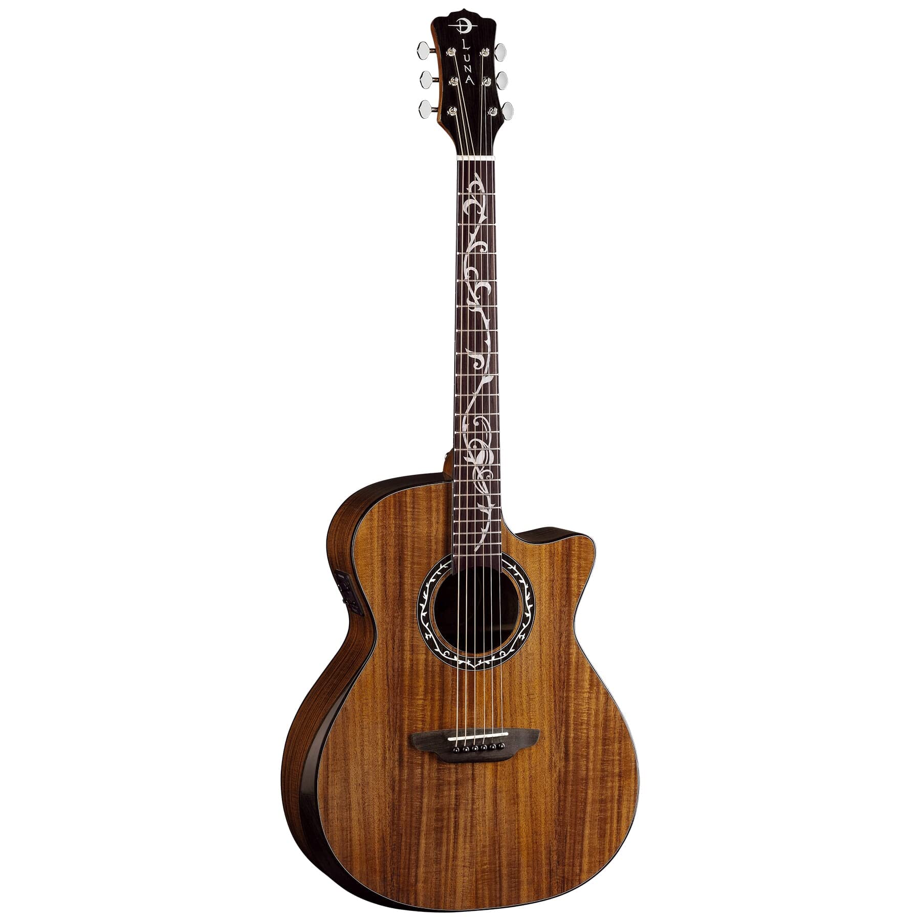 Luna Vineyard Koa Bevel Grand Auditorium Acoustic-Electric Guitar - Gloss Natural Finish | Professional Performance & Home Recording | Perfect for Stage, Studio & Campfire Jam Sessions