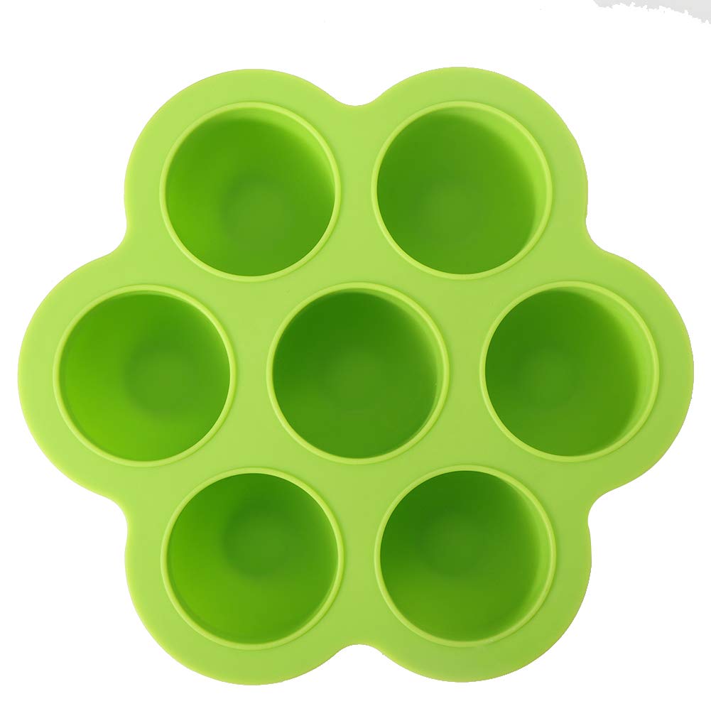7-Hole Silicone Egg Bite Mold with Lid - Reusable, Freezer & Microwave Safe - Perfect for Meal Prep, Sous Vide, Instant Pot & Air Fryer Cooking Accessories