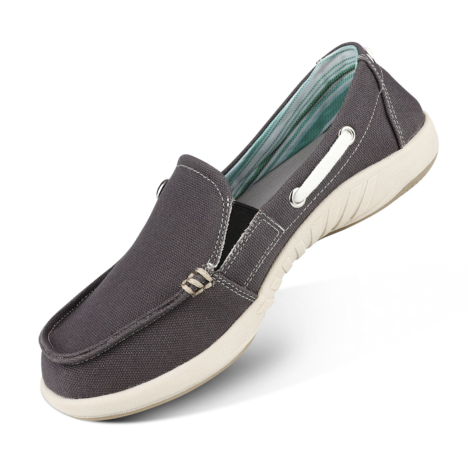 Women's Comfortable Canvas Loafer Shoes - Casual Slip-On Flats for Walking, Work & Travel - Breathable & Lightweight Everyday Shoes