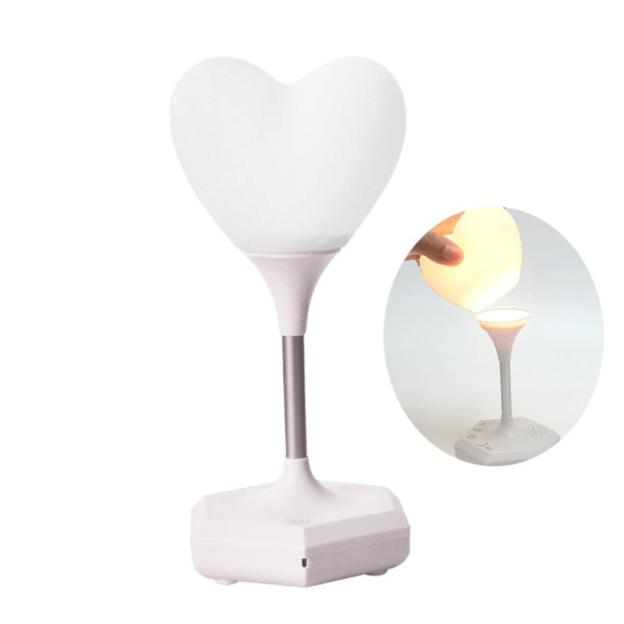HEMOTON Heart Shaped LED Night Light with USB Charging - Touch Control, Soft Warm Light for Bedroom, Nursery, Valentine's Day Gift, Home Decor (Perfect for Romantic Nights, Kids' Rooms & Cozy Ambiance)