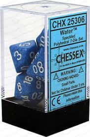 Chessex Polyhedral 7-Piece Dice Set - Speckled Water Design for D&D, RPG, and Tabletop Gaming - Perfect for Dungeons & Dragons, Pathfinder, and Board Game Enthusiasts