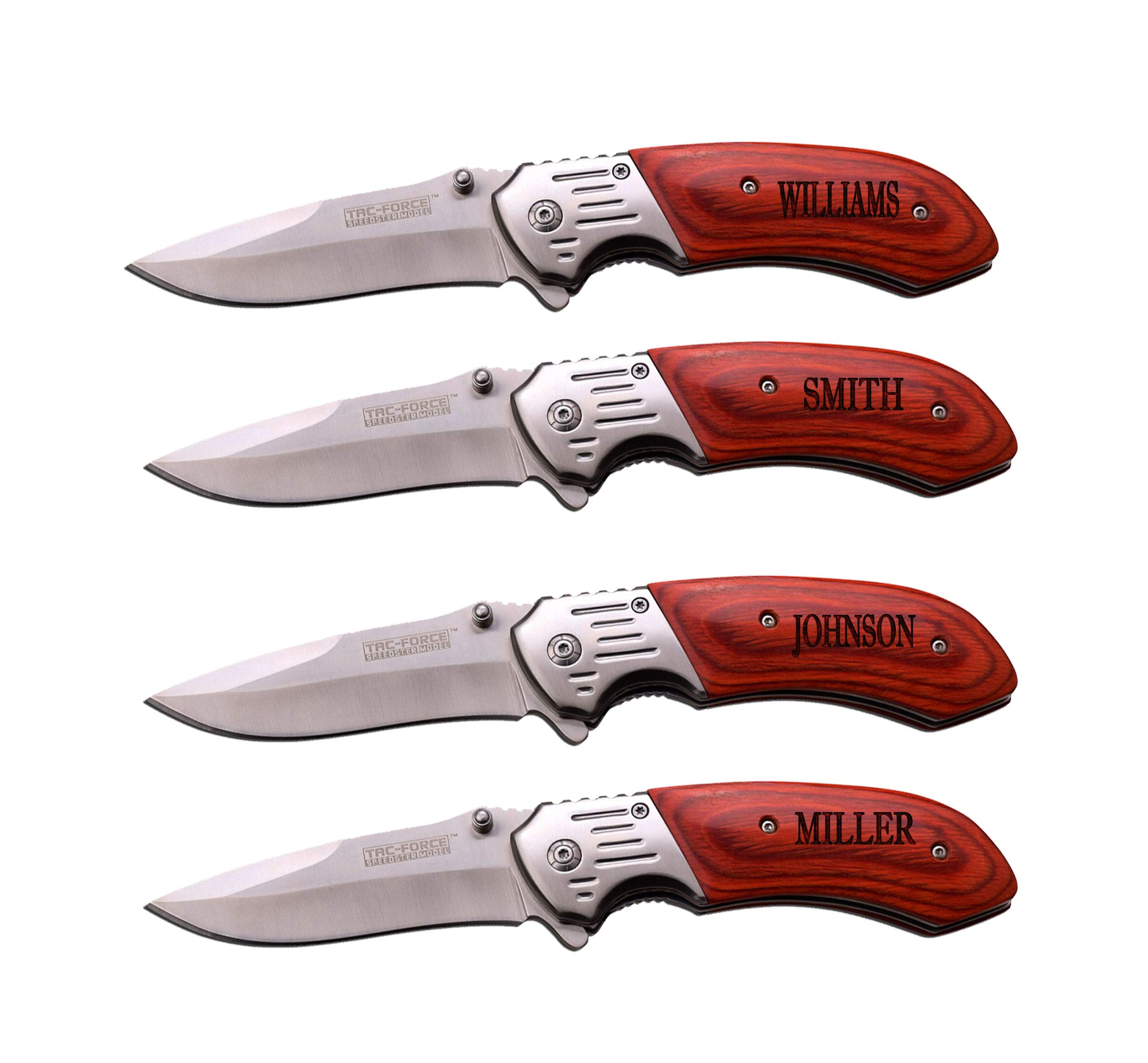 Personalized Engraved Pocket Knife Set of 4 - Unique Groomsmen Gifts for Weddings, Bachelor Parties & Outdoor Adventures