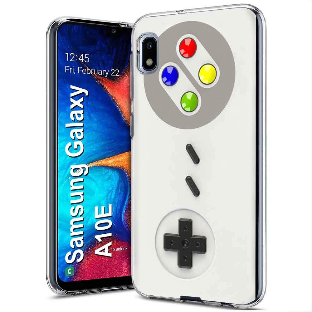 Ultra Thin Clear Gel Phone Case for Samsung Galaxy A10E SM-A102U - Gameboy Print Design - Lightweight Flexible Soft Touch Anti-Scratch Protection - Made in USA - Perfect for Gaming, Daily Use & Travel Protection