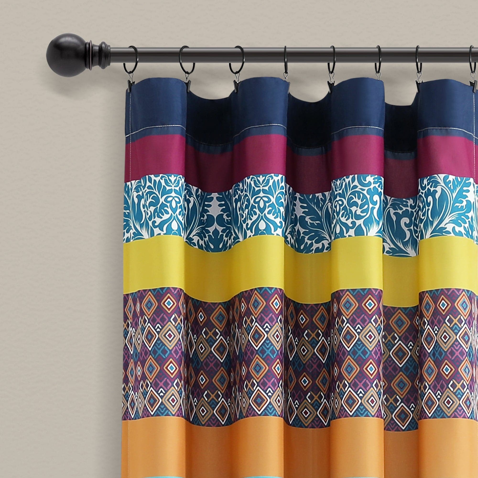 Boho Stripe Window Curtain Panel Set - Light Filtering Room Darkening Drapes for Living Room, Bedroom & Nursery - 2 Panels 84 Inches Long
