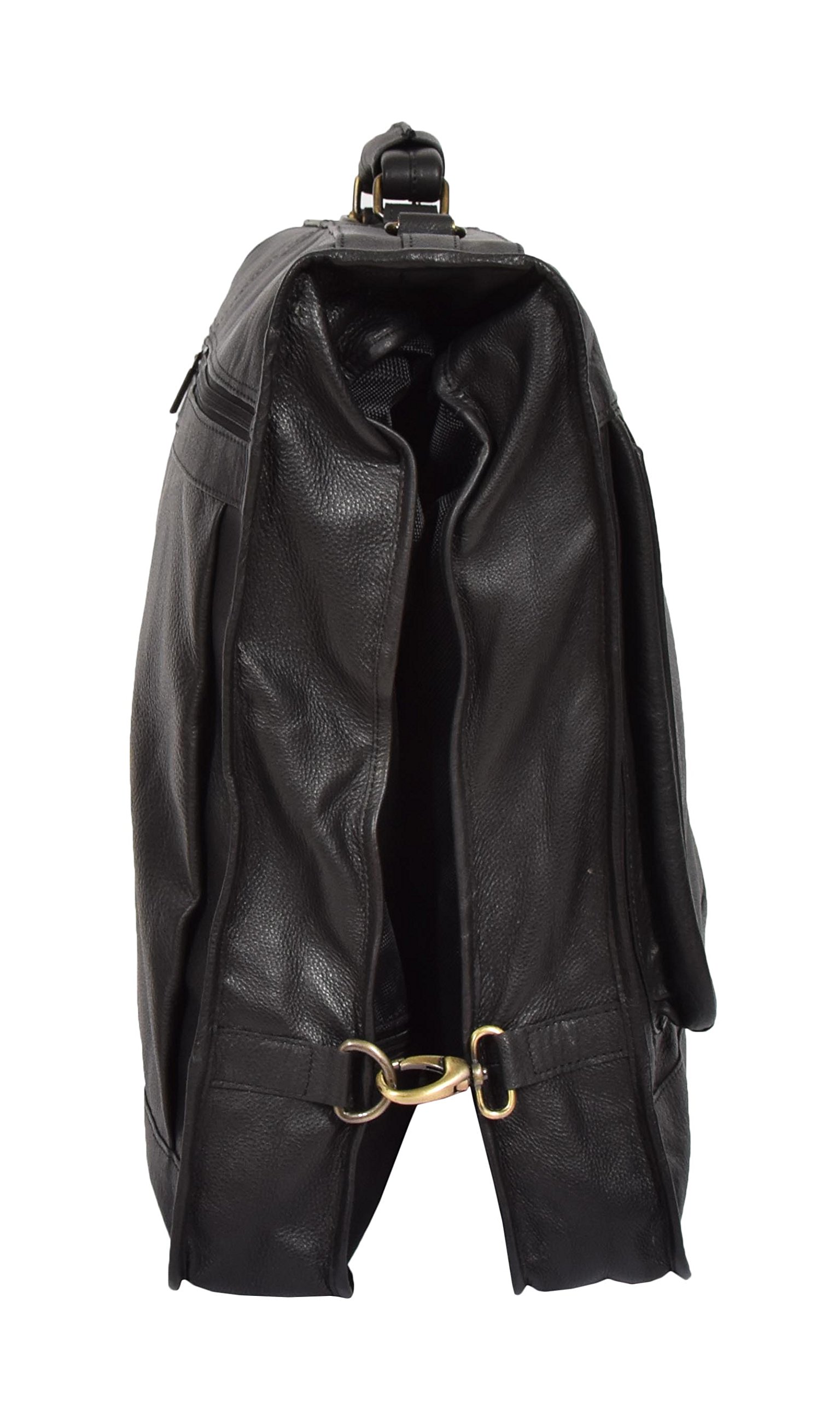 Canico Genuine Leather Garment Bag for Suits & Dresses - Travel & Weekend Clothing Carrier (Black) | Perfect for Business Trips, Weddings & Formal Events