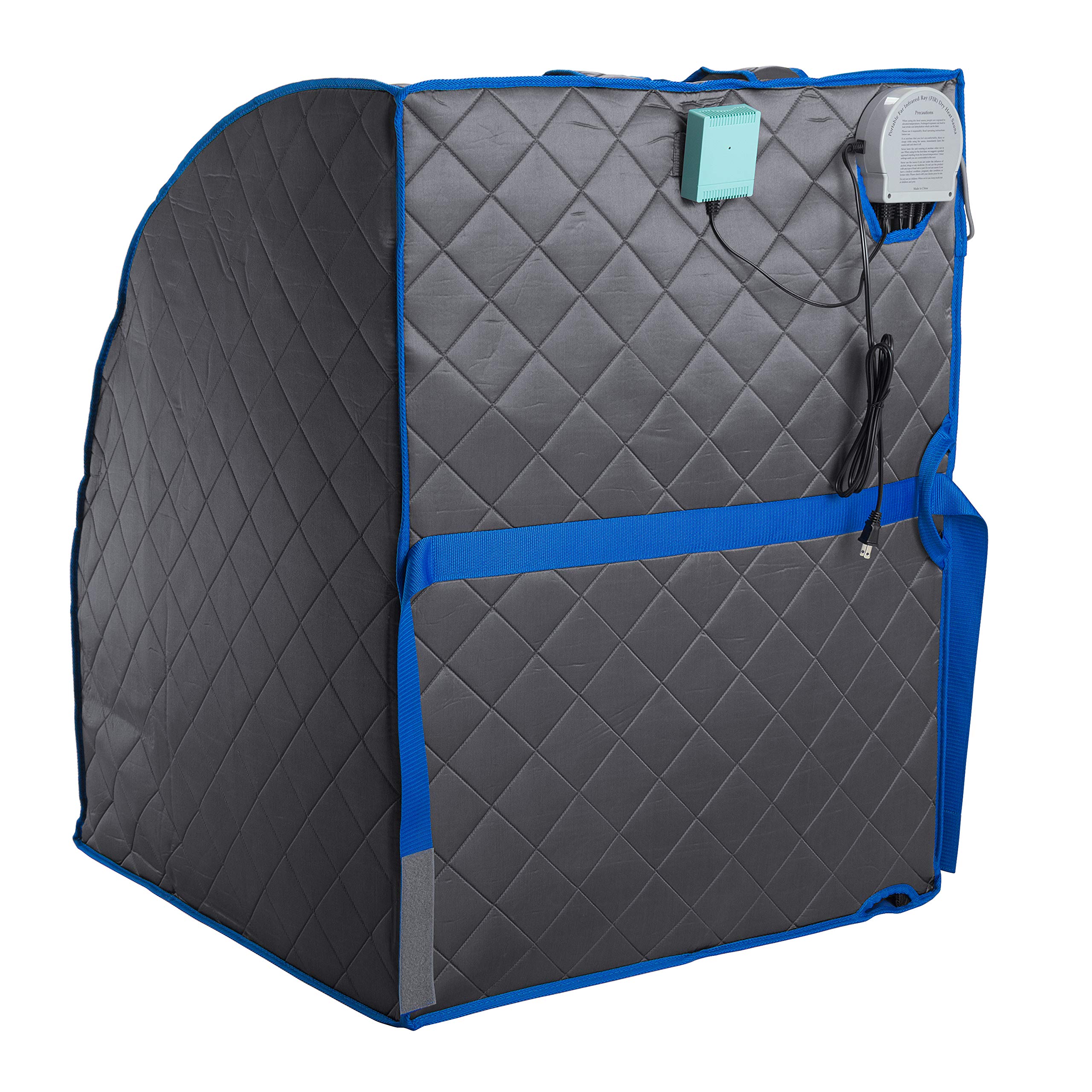 Durasage Portable Infrared Sauna for Home Use - Personal Relaxation Therapy with 30-Min Timer, Negative Ion Technology, Remote Control, Heated Footpad & Premium Chair (Large, Gray) - Perfect for Stress Relief, Detox & Muscle Recovery at Home
