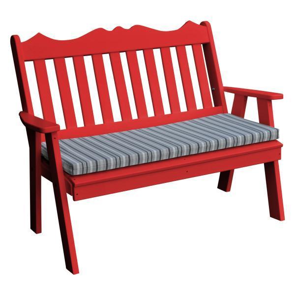 Premium A&L Furniture Poly Royal English Garden Bench - Weather-Resistant Outdoor Patio Seating for Gardens, Porches & Backyards