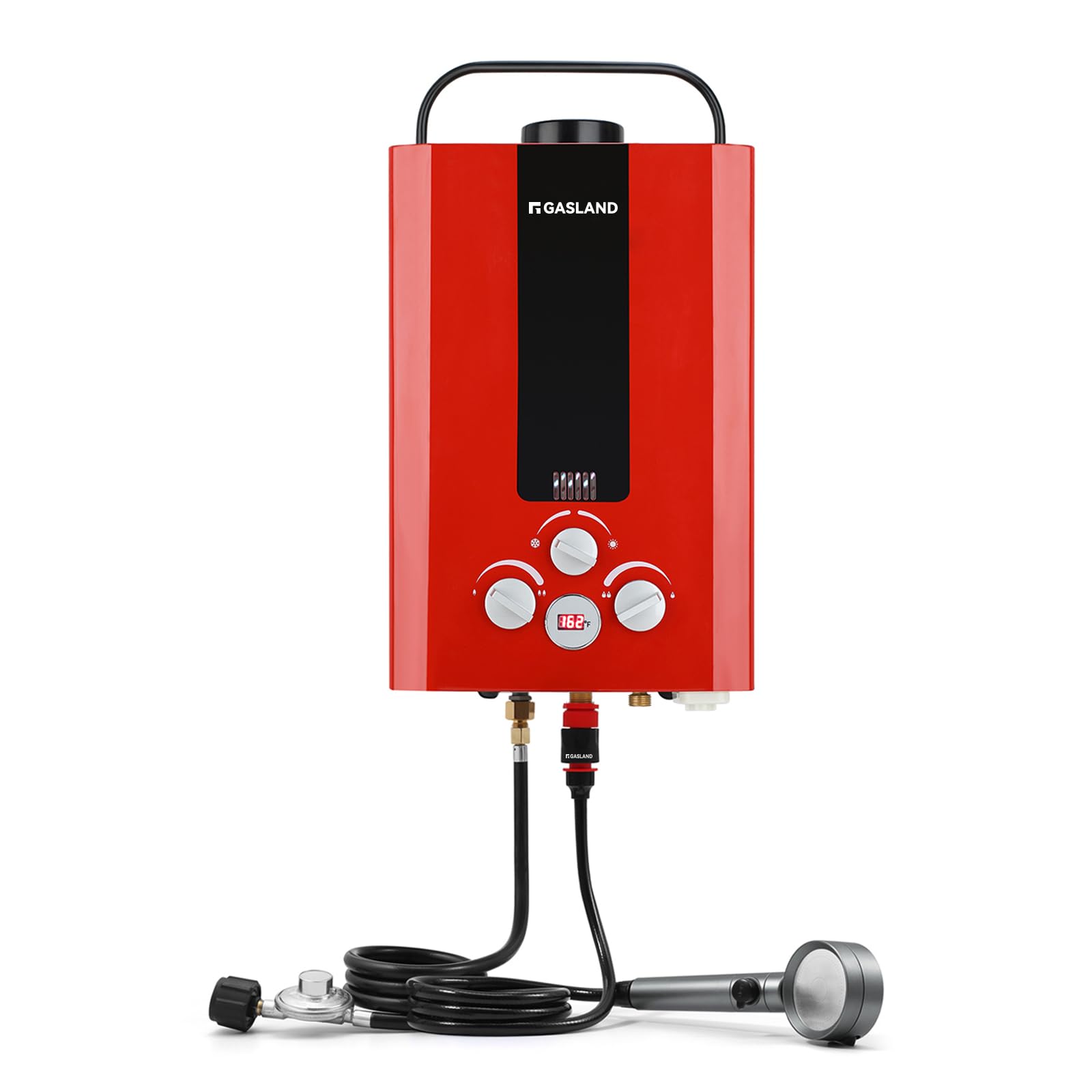 GASLAND BE158R 1.58GPM 6L Portable Tankless Propane Water Heater for RV, Camping, Cabin & Boat - Instant Hot Water with Overheat Protection, Easy Installation (Red) | Perfect for Outdoor Showers, Washing Dishes & Hand Washing During Travel