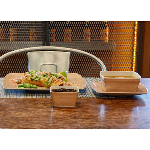 FOH Platewise Mod Square Bowl - 26 oz Bamboo Serving Bowl for Salads, Snacks & Desserts | Eco-Friendly & Durable Kitchenware for Home & Restaurant Use