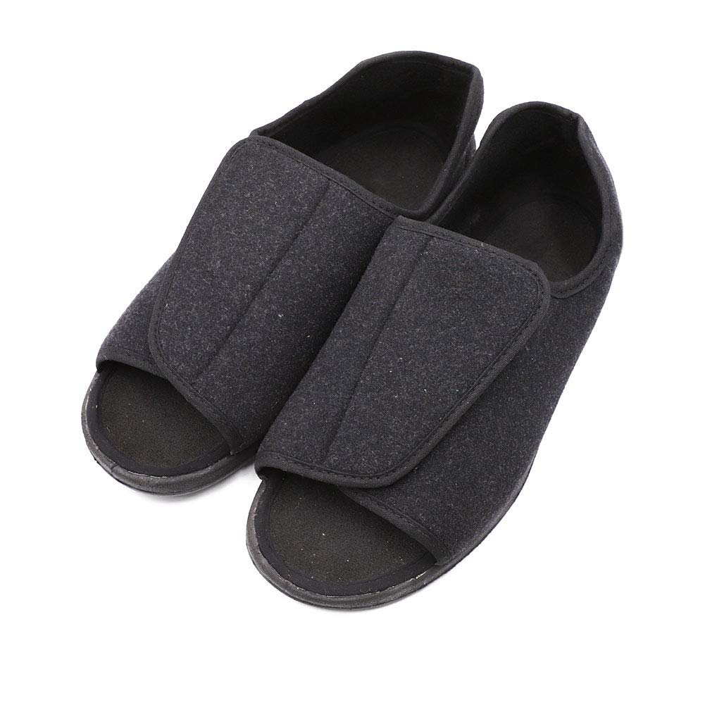 **Men's Open Toe Diabetic Slippers - Adjustable Orthopedic Wide Width Walking Shoes for Arthritis, Edema & Swollen Feet - Comfortable Recovery Footwear for Elderly Men - Ideal for Home, Hospital & Daily Use**