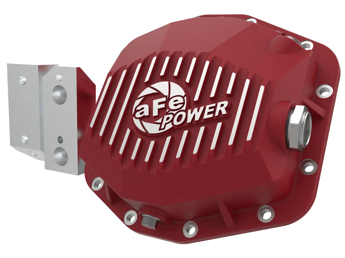 AFE Pro Series Rear Differential Cover (Red w/Machined Fins) for Jeep Gladiator 2020-2025 with Dana M220 - Heavy-Duty Off-Road Protection & Enhanced Cooling for Rock Crawling & Trail Adventures