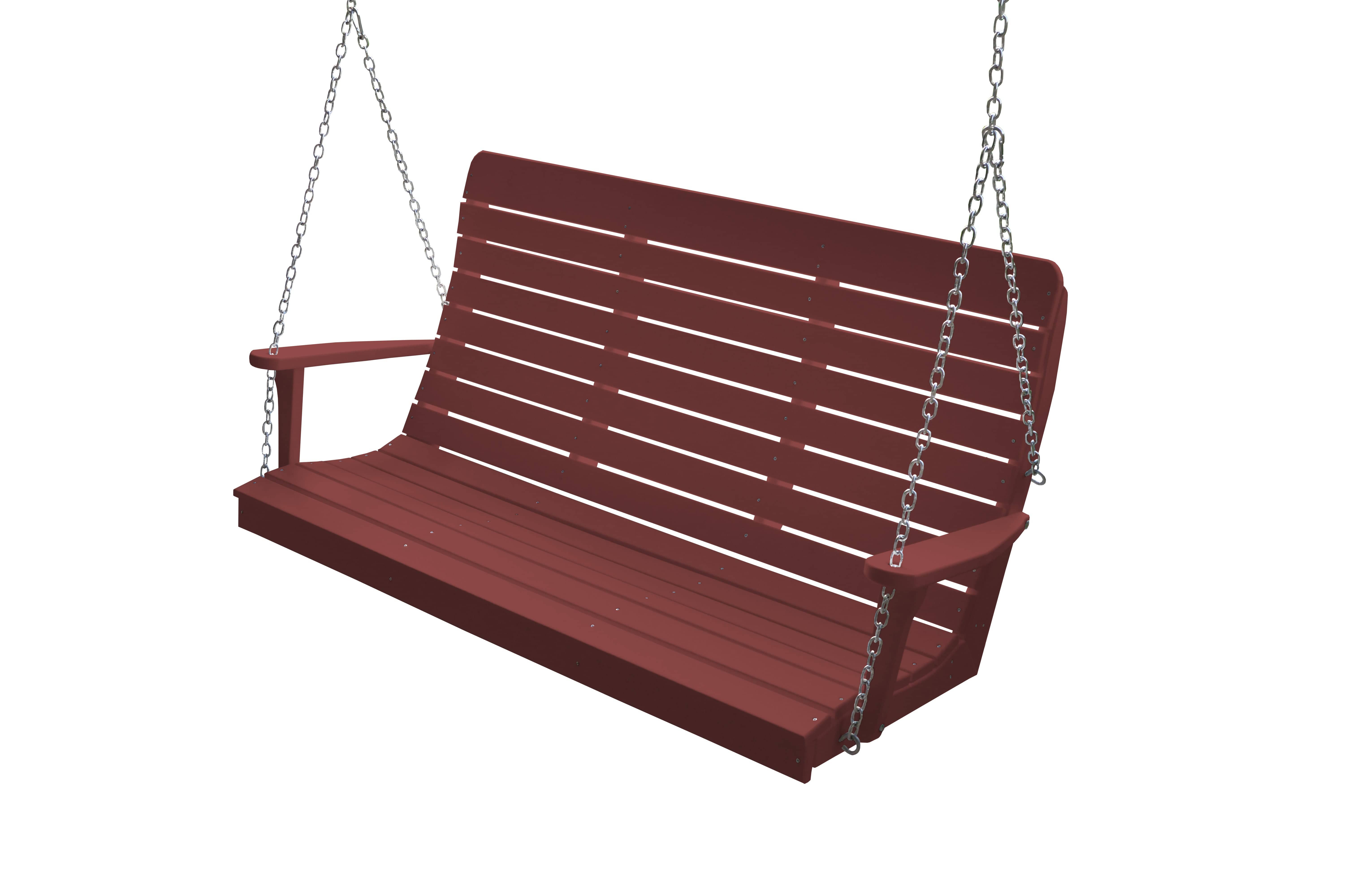 Keystone Amish Co. Salem Composite Poly Porch Swing - Durable Outdoor Hanging Bench for Garden, Patio, and Backyard Relaxation
