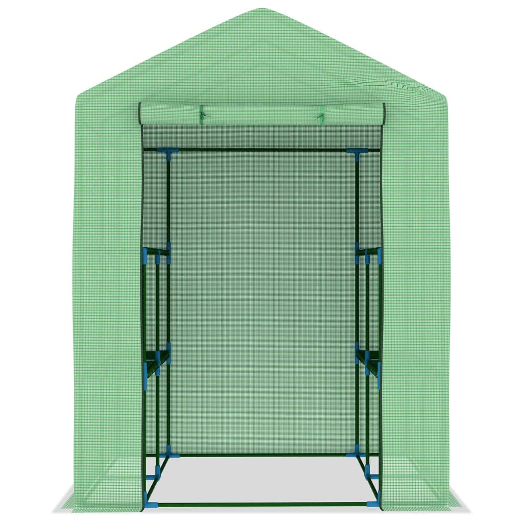 Walk-in Plant Greenhouse with Windows & Shelves - 56.3
