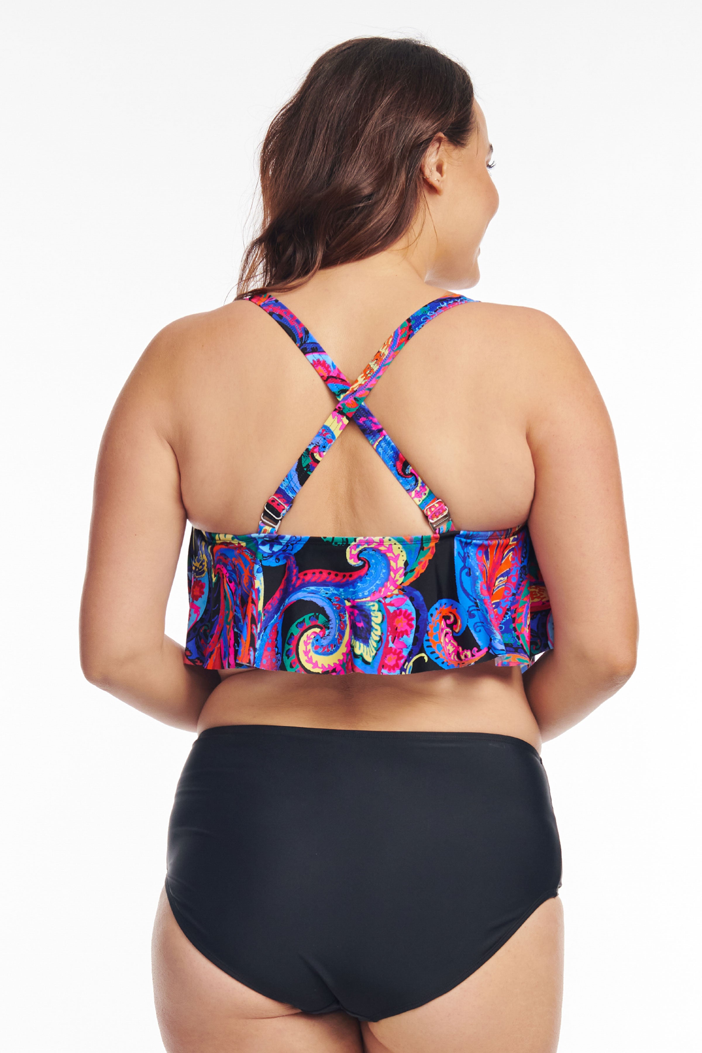 French Paisley Flounce Bikini Top - Sexy Swimwear for Women | Perfect for Beach Vacations, Pool Parties & Summer Getaways