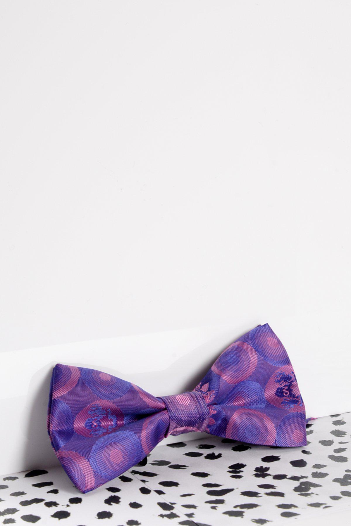 Kids Purple Bubble Circle Print Bow Tie - Stylish & Fun Accessory for Boys & Girls - Perfect for Parties, Weddings & Formal Events