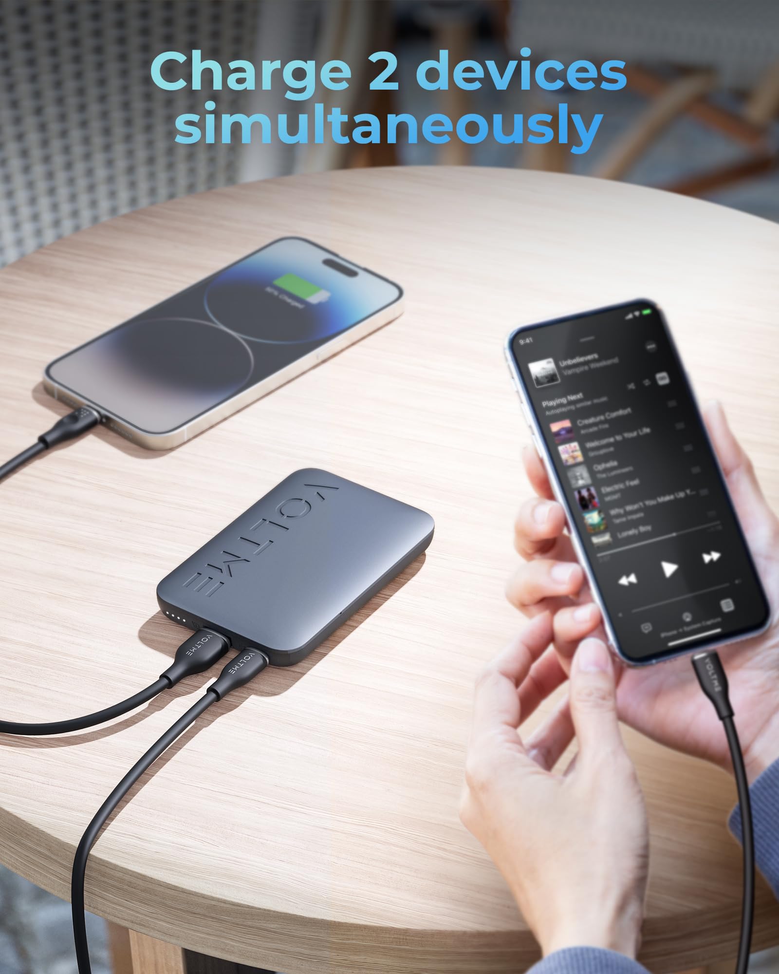 VOLTME 10000mAh Portable Charger Power Bank with USB C Cable - Ultra Slim & Fast Charging for iPhone 16/15/14/13/12, iPad Pro/Air/Mini, Pixel 4 - Perfect for Travel, Camping & Emergency Power Backup