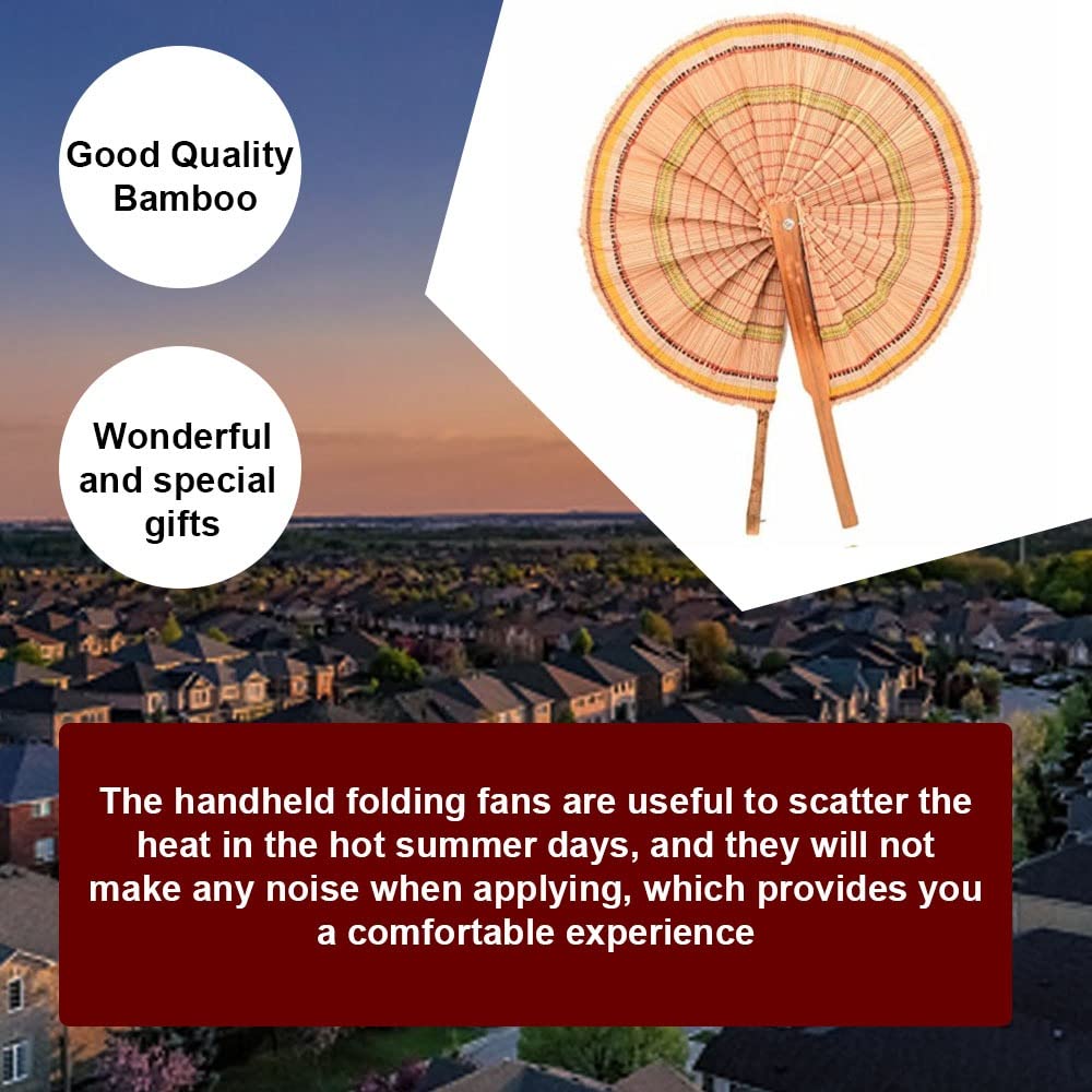 Handmade Folding Bamboo Fans - Traditional Chinese Style Handheld Cooling Fan for Summer, Weddings, and Home Decor