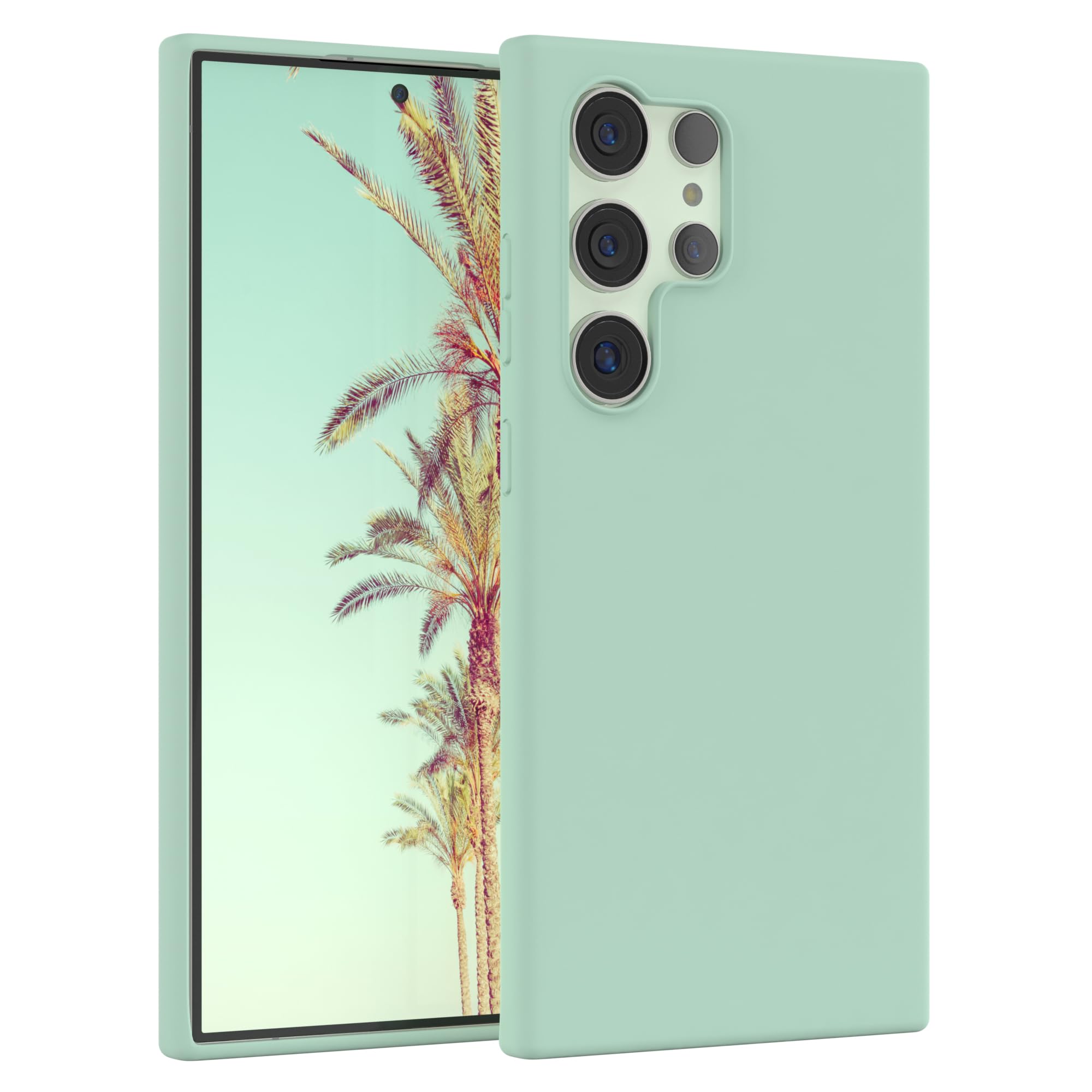 Premium Silicone Case for Samsung Galaxy S24 Ultra - Slim Protective Cover with Camera Protection & Soft Lining in Mint Green for Everyday Use