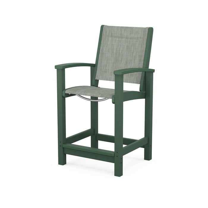 POLYWOOD Coastal Counter Chair - Durable Outdoor Bar Stool for Patio, Deck & Poolside - Weather-Resistant & Low Maintenance