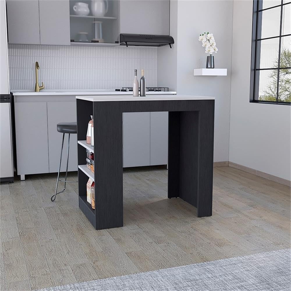TUHOME Portree Kitchen Island - Engineered Wood Kitchen Cart with Storage, Multi-Color Options for Modern Farmhouse & Small Space Kitchens