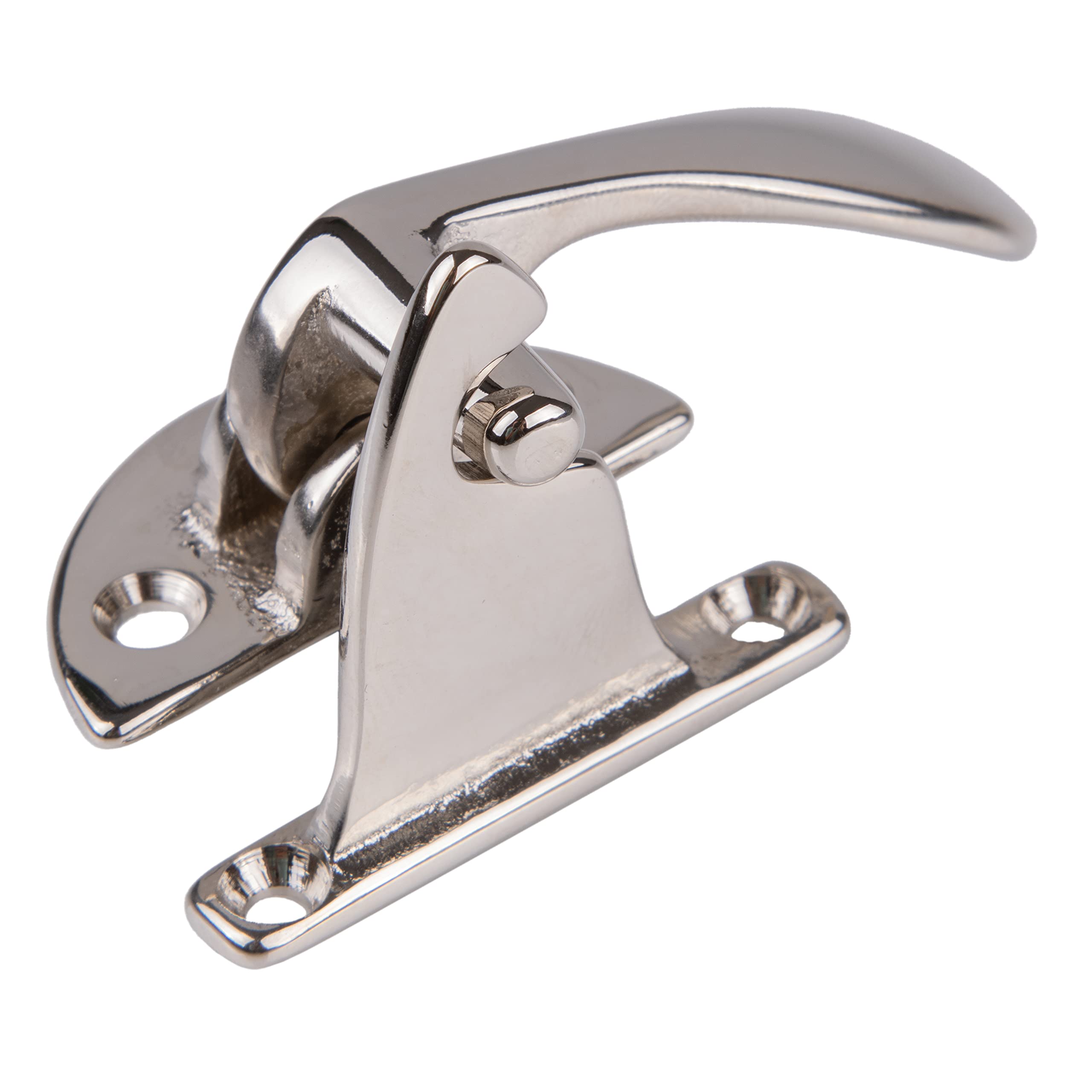Vintage Nickel Offset Right Cabinet Door Lever Latch and Catch - Antique Style Cupboard Hardware Reproduction (UA-115-HLPN) | Perfect for Restoring Classic Kitchens, Farmhouse Decor & DIY Furniture Projects