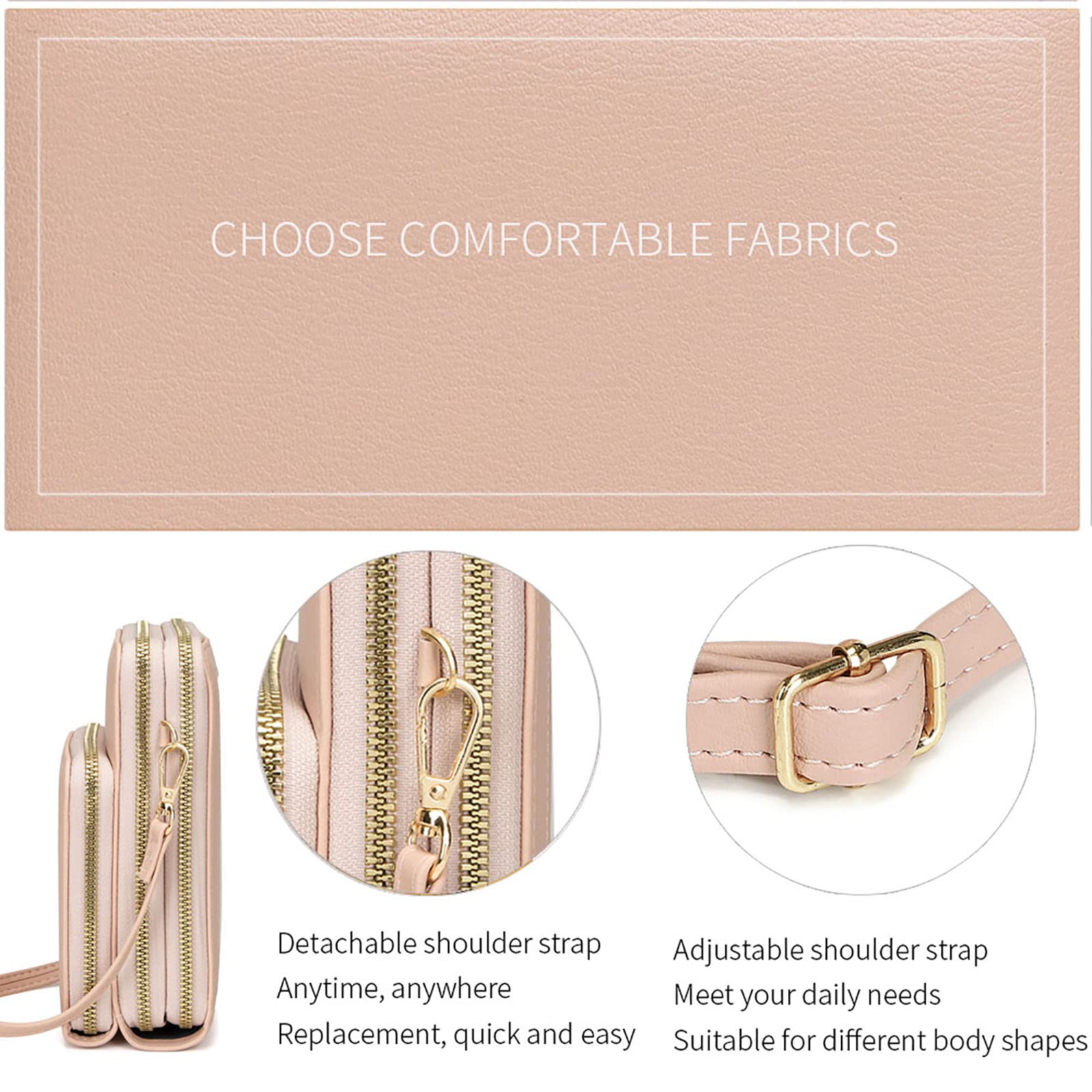 myfriday RFID Blocking Crossbody Phone Purse for Women - Small Touch Screen Shoulder Bag with 2 Adjustable Straps - Perfect for Travel, Shopping & Everyday Use