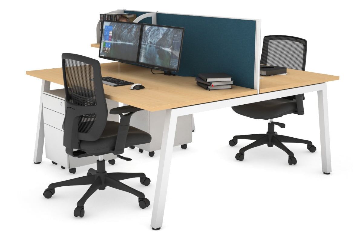 Quadro 2 Person Office Workstation Desk [1600L x 700W] - Perfect for Shared Workspaces & Home Offices