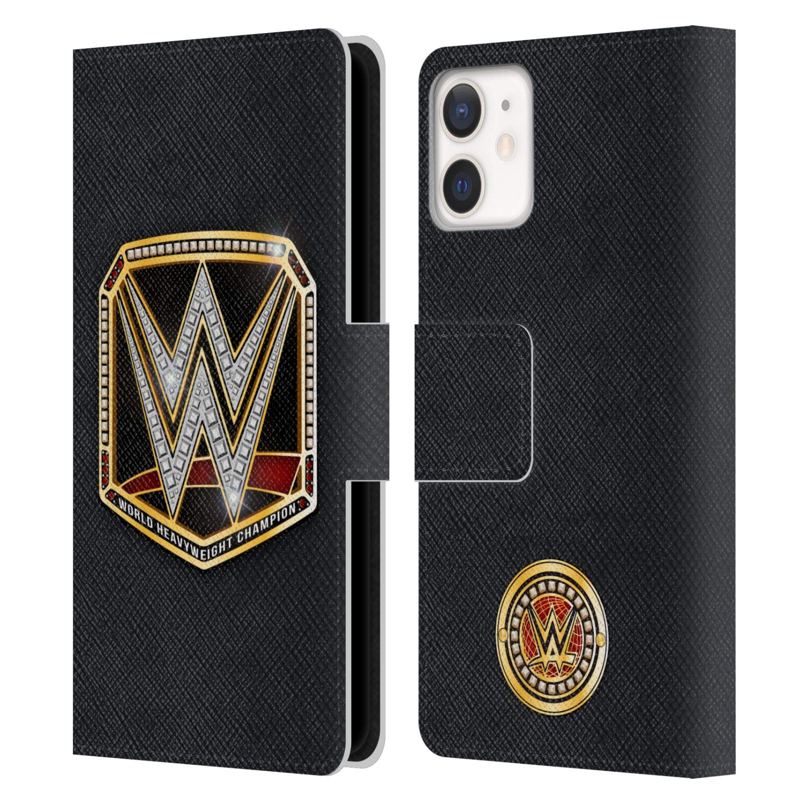 Head Case Designs WWE World Heavyweight Champion Title Belt Leather Wallet Case for iPhone 12 Mini - Officially Licensed, Durable Protection for Wrestling Fans