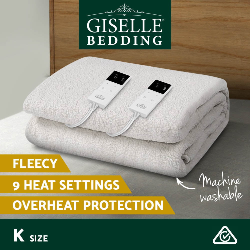 Premium Electric Blanket King Size - 9 Heat Settings, Fully Fitted for Ultimate Comfort | Warm Bedding for Cold Nights, Cozy Home & Winter Relaxation