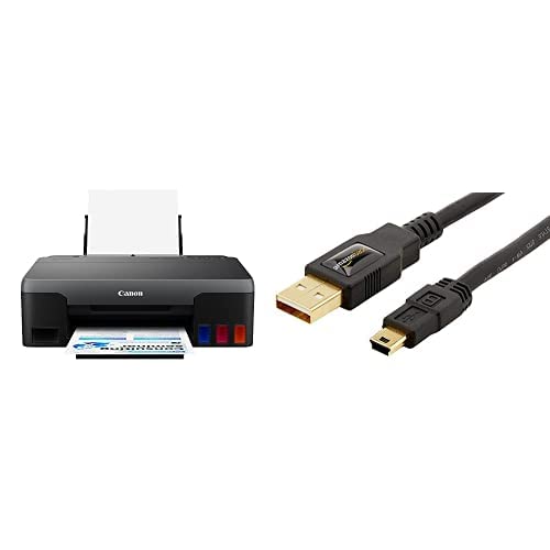 Canon PIXMA G1220 MegaTank Inkjet Printer - Single Function (Print Only), High-Yield Black Ink, USB Connectivity (4469C002) - Perfect for Home Office, Small Business & School Printing Needs