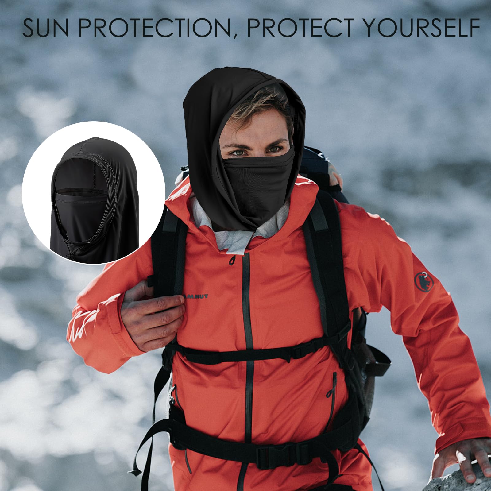 Adorila Ski Mask Balaclava - Windproof & Breathable Face Cover for Sun Protection - Ideal for Skiing, Cycling, Motorcycling & Outdoor Sports