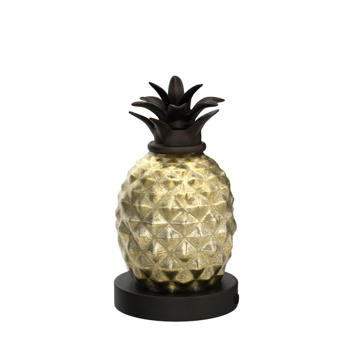 Golden Mercury Glass Pineapple Table Lamp - Elegant Night Light for Bedroom, Living Room, Kids Room, Kitchen & Dorm Decor | Perfect Gift & Festival Decoration (MJ0001)