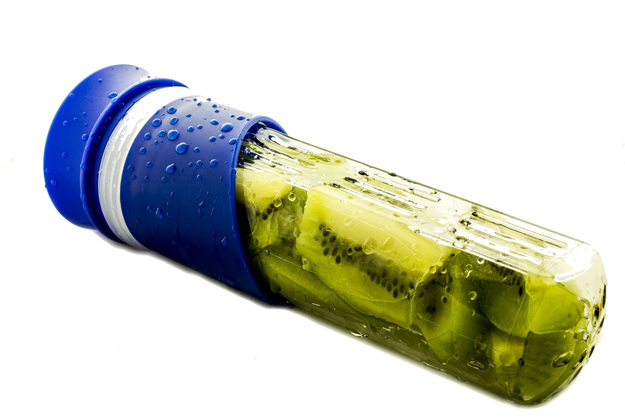 **Fruit Infused Water Bottle for Detox & Hydration | BPA-Free Leak-Proof Infuser Bottle | Great Gift for Women, Men, Fitness & Office Use | Enhances Fruit Flavor (Blue)**