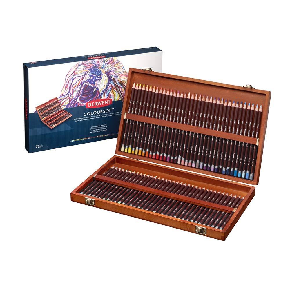 Derwent Colored Pencils Set - 72 Premium Artist Drawing Pencils in Wooden Box for Sketching, Coloring & Professional Artwork | Ideal for Artists, Students & Craft Enthusiasts