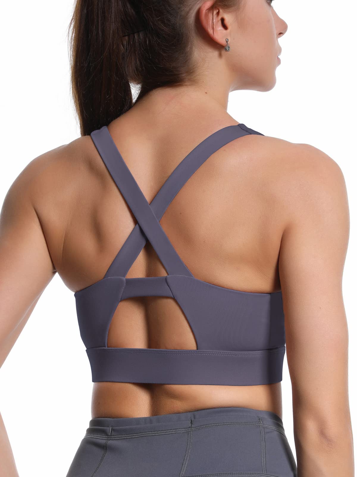 RUNNING GIRL Women's Medium High Support Push Up Sports Bra - Fitness Workout Top with Removable Pads for Running, Yoga & Gym | Moisture-Wicking & Breathable Activewear