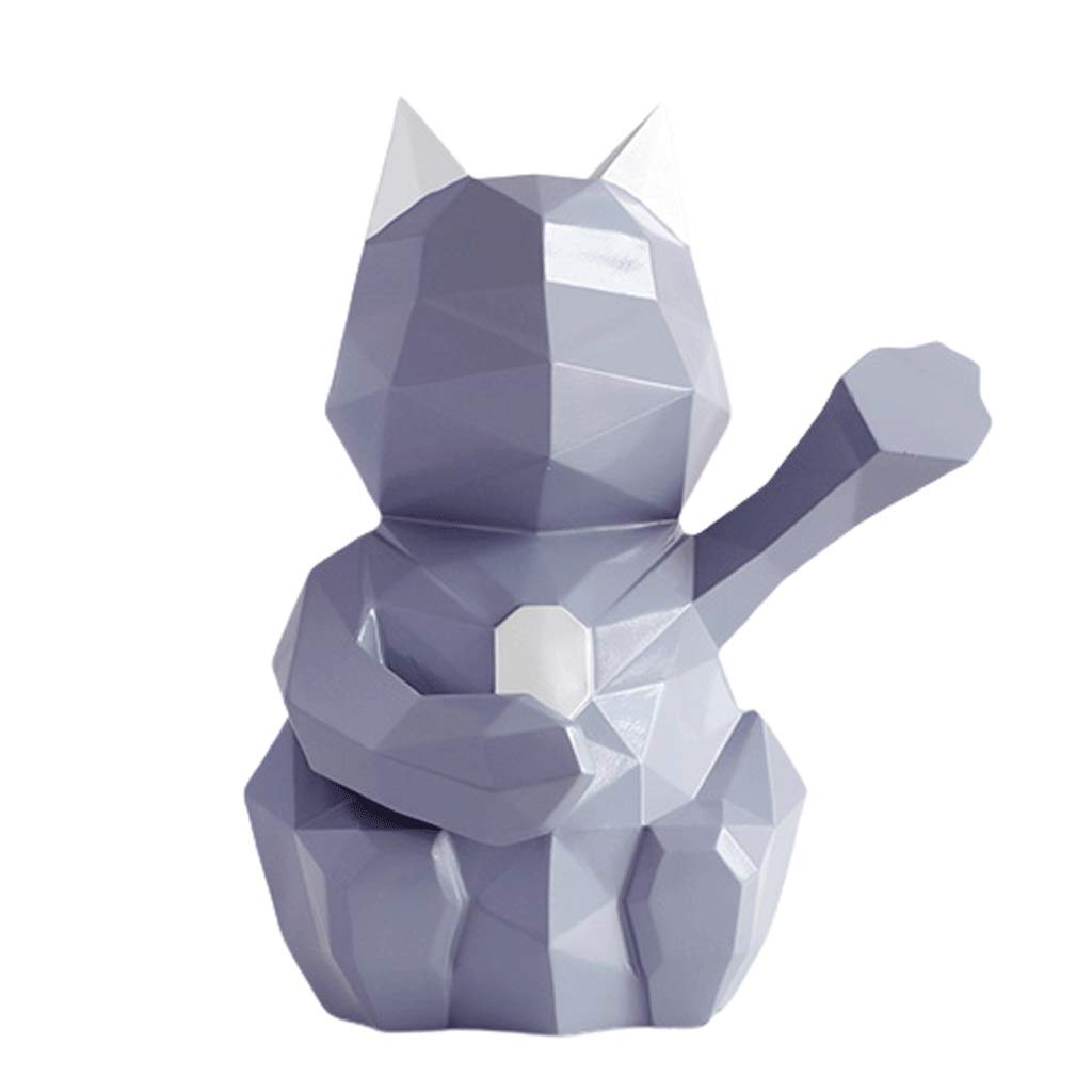 Lucky Cat Tissue Box Holder - Purple Resin Desktop Toilet Paper Storage Container with Animal Design - Decorative Facial Tissue Dispenser for Home, Office & Bathroom Organization