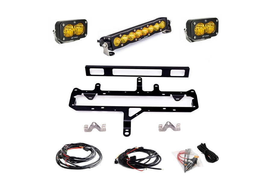 2024 Toyota Tacoma Baja Designs S8 10-Inch & S2 Pro Grille Light Kit with Amber LEDs - Off-Road Lighting for Night Driving, Desert Racing & Truck Customization