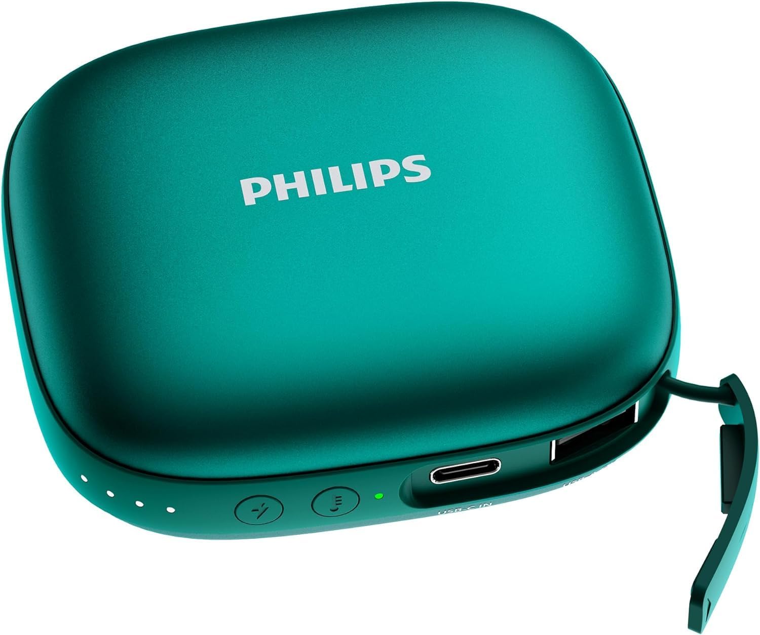 Philips 5200mAh Rechargeable Power Bank & Hand Warmer - Portable Charger for Phones & Warm Hands in Winter Outdoor Activities