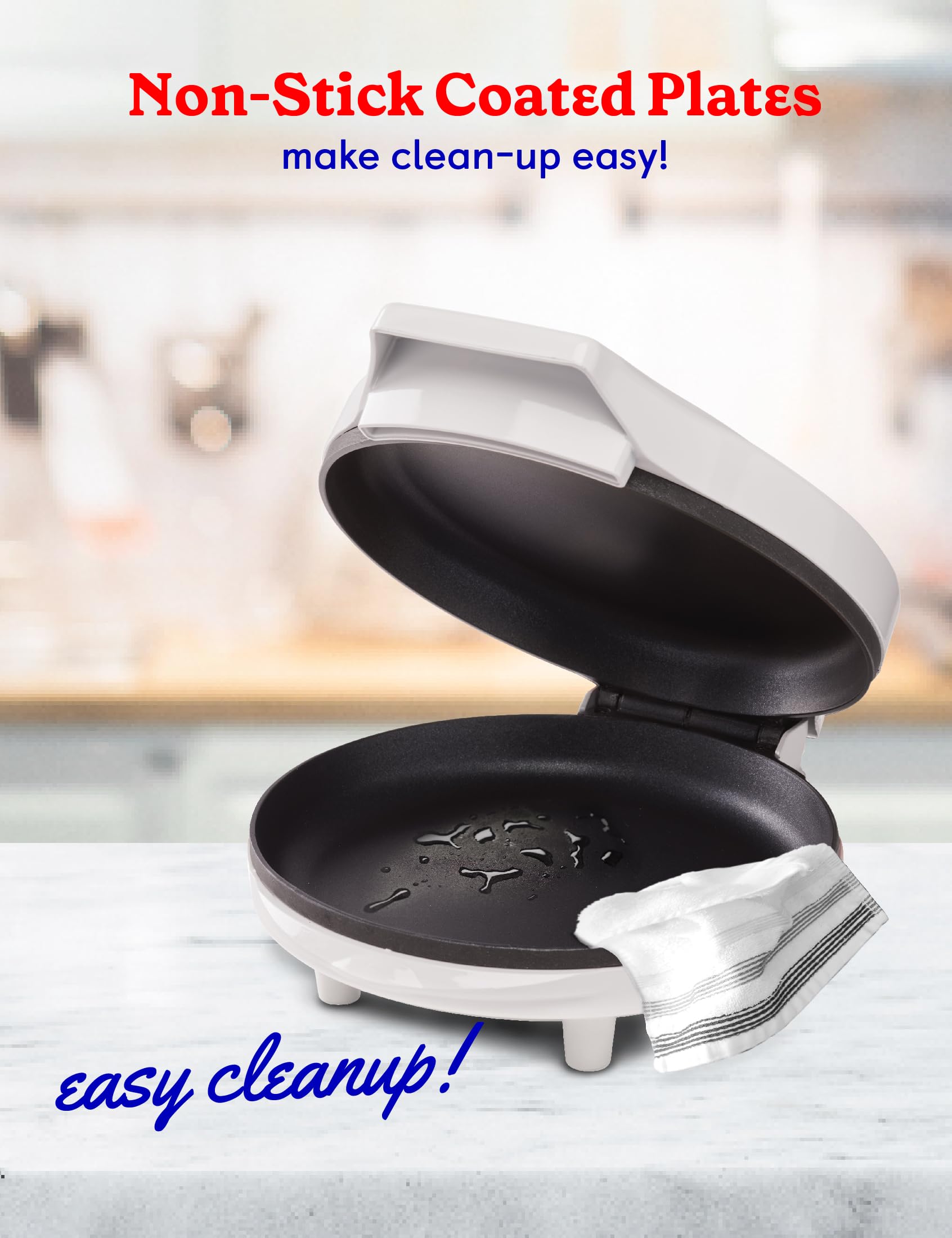 Betty Crocker 8-Inch Portable Pizza Maker - Electric Indoor Grill with Nonstick Pan & Insulated Travel Bag - Perfect for Pizzas, Quesadillas, Nachos - Ideal for Camping, Dorm Rooms & Quick Home Meals - White