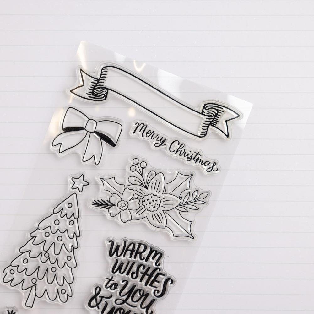 Crate Paper Mittens & Mist Stamp Set - Winter Scrapbooking Stamps for DIY Cards, Journals & Holiday Crafts